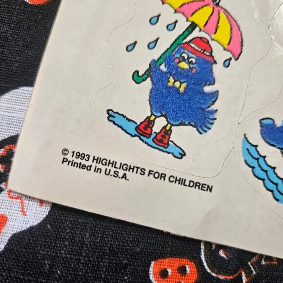 Vintage 80s & 90s Assorted Stickers- fuzzy, shrooms, teddy bears, dinosaurs, etc - Picture 8 of 16